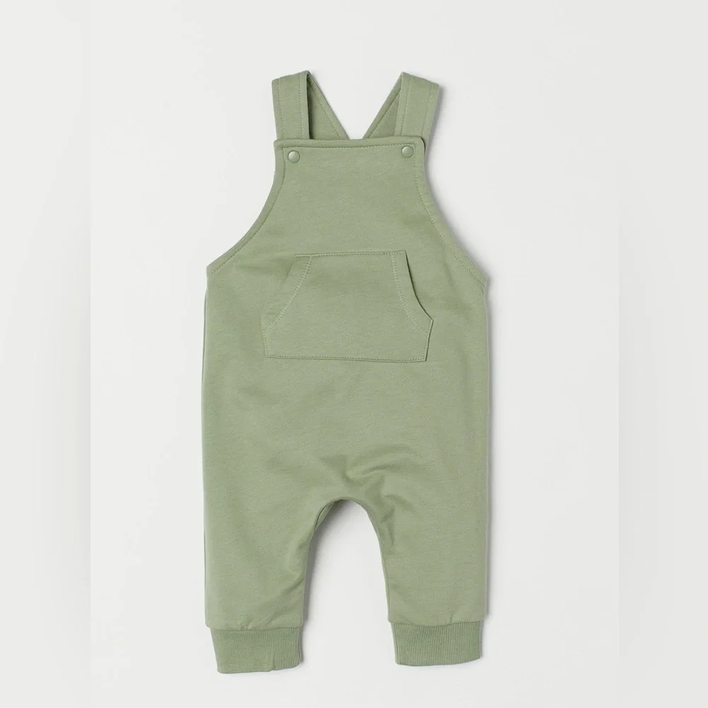 H&M Organic Cotton Overalls Sage Green Toddler 3T Unisex